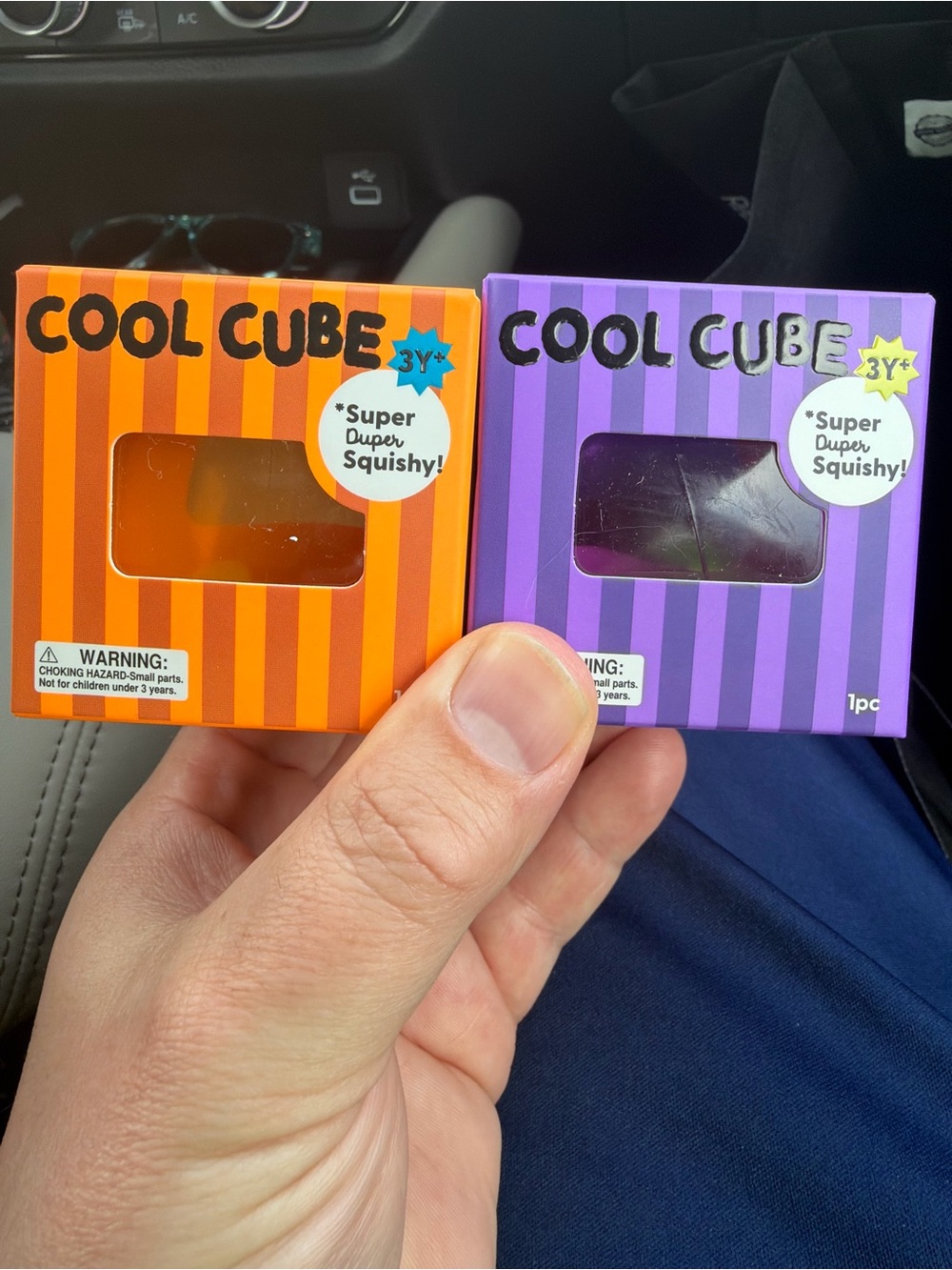 Squeeze Cool Cube Squishy Toys - Orange & Purple Boxes